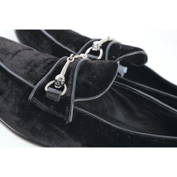 Man\'s Donald Pliner Shawn Black Velvet Skull-Bit Loafers Dress Shoes Size 8.5 D main image 9